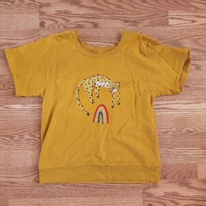 EUC Anthropologie X Jarmél By Jarmel  Leopard Rainbow Graphic Slub Tee, Size L